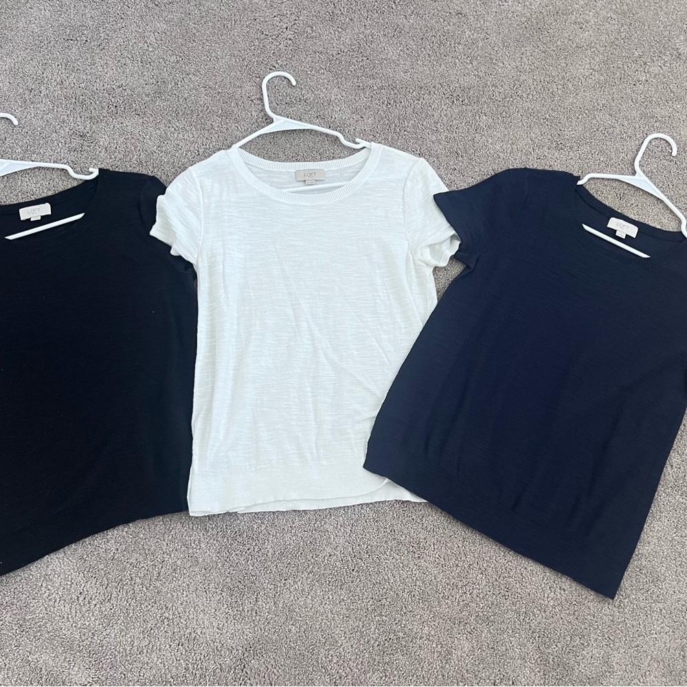 3 Loft light sweater tops